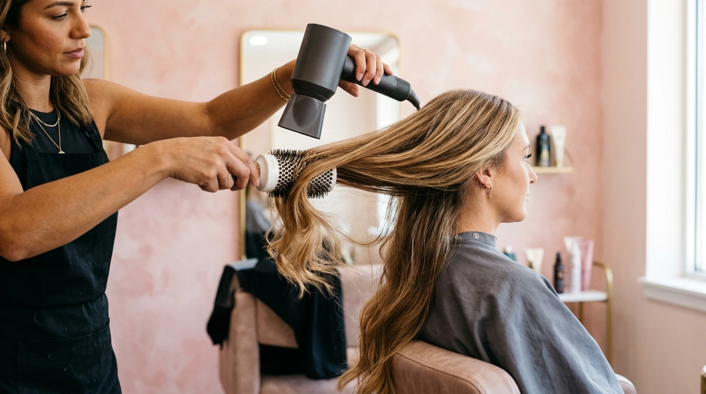 Professional blow-dry service at home in Dubai