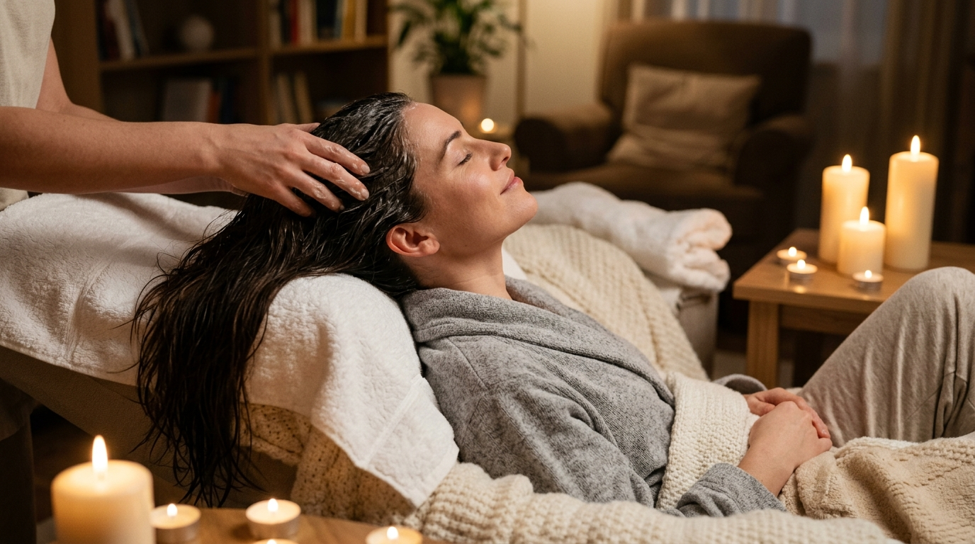 Relaxing hair spa treatment at home in Dubai